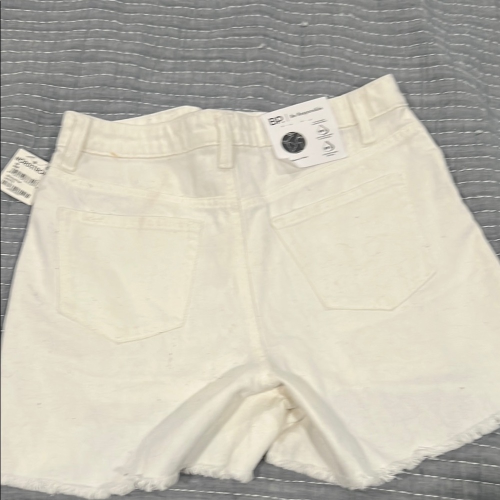 bp White Jean Shorts Raw Hem Casual